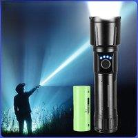 1000000LM Alloy High Power LED Flashlight 5000mAh Ultra Powerful Rechargeable Big Capacity Army