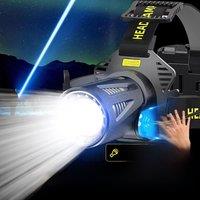 2025 high-power headlight Type-C USB charging headlight variable zoom hunting hand light mobile