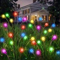 Solar Garden Firefly Lights Outdoor Waterproof Starburst Swing Decorative Lamps for Path Yard Patio