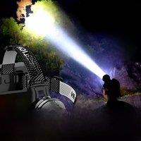 2025 Ultra Powerful LED Headlamp Super Bright Long Range Head Flashlight USB Rechargeable Head Torch