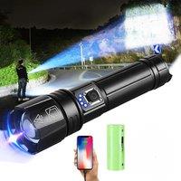Ultra Powerful XHP360 LED Flashlight Rechargeable Torch Tactical Lantern Outdoor Waterproof Fishing
