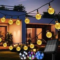 Solar String Crystal Globe Lights with 8 Modes Outdoor Waterproof for Outdoor Garden Tree Patio Party Christmas Decorations