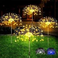 1/2/4PCS Solar Firework Light Waterproof Outdoor 8 Lighting Modes 90-200LED Fairy String Light