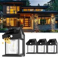 Solar Tungsten Wall Light Outdoor Waterproof LED Garden Lighting Warm White Auto On/Off Easy Install Eco-Friendly for Patio Yard
