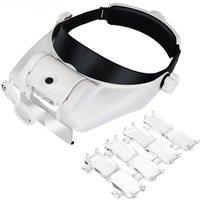 TUNGFULL LED Headband Magnifying Glass Watchmaker Repair Tool 1.5x 2x 2.5x 3x 3.5x 8x Magnifier Glass for Detailed Work