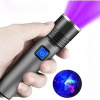 395nm UV Flashlight Blacklight Zoomable USB Rechargeable UV Light Ultraviolet Flashlight for Pet