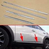 For Mazda CX-3 CX3 DK 2016-2024 Glossy Chrome Door Body Side Molding Trims Car Accessories