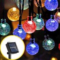1/2/4PCS Outdoor Solar String Lights 60 LED Crystal Globe Waterproof Patio Lights with 8 Modes for Garden