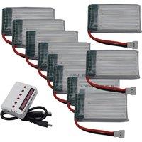 10pcs 3.7V 650mAh 25C Li Lithium Battery 852540 JST XH2.54 Connector For Syma W609-9 W609-10 RC Quadcopter Helicopter Drone