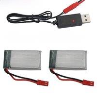 Charger + 2pcs 3.7V 650mAh 25C Rechargeable Polymer Lithium Li Battery 802540 Lipo Cell For Syma X5C X5SC RC Quadcopter Drone