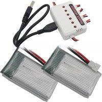 Charger + 2pcs 3.7V 650 mAh 25C Polymer Li Lithium Battery 852540 XH2.54 For Syma W609-9 W609-10 RC Quadcopter Helicopter Drone