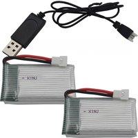 Charger + 2pcs 3.7V 650mAh 25C Rechargeable Li Lithium Battery 852540 For Huajun W609-9 W609-10 SYMA X5S- FPV RC Drone