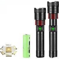 2600mAh White Laser Ultra Powerful LED Flashlight USB Rechargeable 1000M Zoom Torch Tactical Lantern