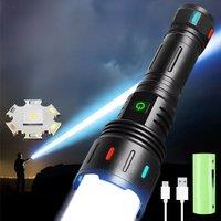 100000000LM Most Powerful Led Flashlight Rechargeable Led Flashlights High Power Zoom Torch Long