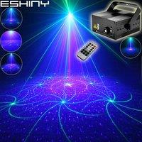 ESHINY T197D4 Laser Projector Green & Blue 16 Patterns Remote LED DJ Dance Holiday Disco Family Party Stage Effect Light