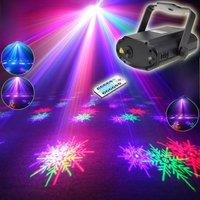 ESHINY NEW Remote MINI RGB Laser 6 snowflake Patterns Projector DJ Environment Dance Disco Bar Party Xmas Lighting Light T183D2