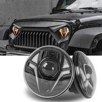 7 Inch LED Headlights with Hi/Lo Beam, DRL and Amber Turn Signal 2PCS DOT Approved