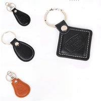 100pcs/lot leather 13.56MHz S50 Key Fobs NFC Tag RFID Card For Access Control System Keyfobs