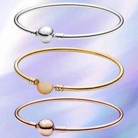 Car interior 2025 Popular Pandora jewelry Moments bracelet bright round buckle ladies exquisite accessories romantic gift