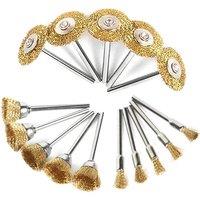15pcs Brush Wire Wheel Brushes Set for Dremel Mini Drill Rotary Tools Electric Tool Engraver Accessories Metalworking