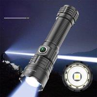 Newly upgraded powerful LED flashlight USB charging torch light super long distance flashlight
