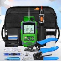 Fiber Optic Tool Kit with AUA-7S Fiber Cleaver -70~+10dBm/-50~+26dBm 3 in 1 Mini Optical Power Meter
