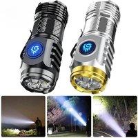 Rechargeable High Lumens Mini Flashlight 5 Modes Powerful LED Flashlight Handheld Camping Pocket