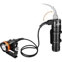 OrcaTorch D630 V2.0: 4000 Lumen Canister Dive Light with Goodman Handle for Cave, Wreck and Technical Diving