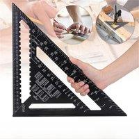 7'' /12" Triangle Ruler Carpenter Measuring Layout Tool Metric Alloy Metal Triangle Ruler Protractor for Woodworking Tools