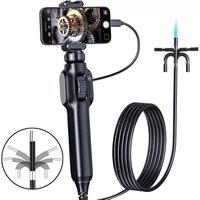 Two-Way 360 Articulating Borescope HD 1080P Endoscope 8.5mm Waterproof Probe Car Inspection Endoscope for Android/iOS Phone