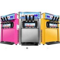 Commercial Ice Cream Machine With Two 4.2L Hoppers Soft Serve Machine With 3 Flavors Commercial Ice Cream Maker