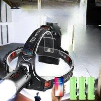 Powerful 4500mAh LED Headlamp 2000000LM Headlight Zoom Head Lamp Flashlight Torch 18650 Battery USB