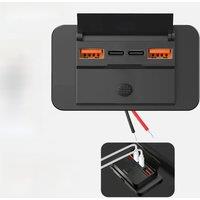 Car Charger Socket Adapter with Switch, Car Charger Socket Panel 4-Ports Charging Splitter, Outlet for Bus RV ATV Truck Boat Out