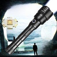 10000LM White Laser Flashlights 10000LM Ultra Powerful Flashlight Zoom USB Rechargeable Lantern