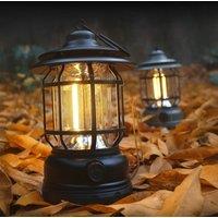 Camping Portable Retro Lantern Vintage Tent Lighting Lantern Decoration Waterproof Outdoor Garden Street Path Lawn Lamp Decor