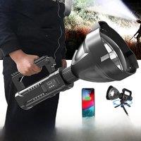 New High Power Flashlight LED Portable Mountable Bracket Handheld Searchlight USB Rechargeable