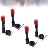 4 Rear Ignition Coil Rubber Boot with Spring for 2003-2011 For Honda Civic Hybrid 1.3L UF374 5C1405 CM11-108 / 30521-PWA-003