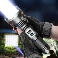 2025 XHP360 Most Powerful LED Flashlight USB Rechargeable Lamp 26650 Ultra Powerful Flashlight