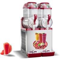 Snow Melting Machine Double Cylinder Slush Machine 4L Cylinder Smoothie Pellet Automatic Shaved Ice Beverage Cold Drink Machine