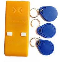Broke Firewall Handheld 125KHz RFID Duplicator Copier Writer Programmer Reader + 10pcs EM5300 Rewritable ID Keyfobs Tags Card