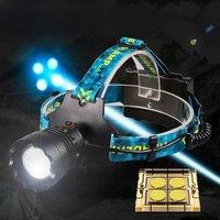 300000000LM Upgrade 4*White laser Headlamp Fishing Headlight 18650 Battery Flashlight USB