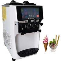 Desktop Ice Cream Maker Stainless Steel Benchtop Gelato Vending Freezing Machine Desktop Tri Color