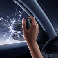 Baseus Alloy Steel Car Safety Hammer Double-Headed Escape Hammer for Emergency Window Breaker Rescue Tool wit Seat Belt Cutter