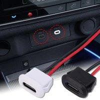 Type-C 2P Injection Molded Female Charging Port, Connector Direct Compression Female Socket Charging Interface with Welding Wire