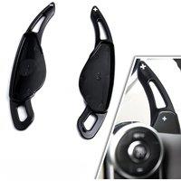 For Jaguar E-PACE F-TYPE XE XF XJ Range Rover Evoque Sport Discovery Steering Wheel Gear Shift Paddle Trims Cover Glossy Black