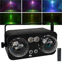 4IN1 Party Lights Dj Disco Ball Light 10W Dual Magic Ball Lazer Light Projector Sound Activated LED UV Light Stage Strobe Lights