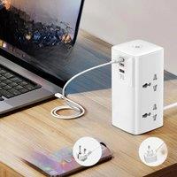 LDNIO Tower Power Strip Multi Tap Cube 70W Type C Fast Charger 2m Extension Cable Network Filter Electric Plug Tee Socket 220v