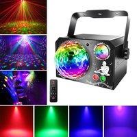 64 Patterns Magic Ball Lights Sound Activated Stage Strobe Lights LED UV Lighting With Remote Mini Lazer Light for DJ Disco Club