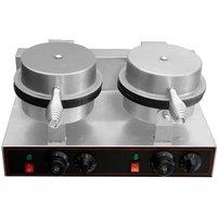 Commercial Double Head Stainless Steel Ice Cream Baker Machine Waffle Cone Egg Roll Making Machine