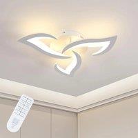 White Modern Ceiling Lamp with Remote Control Dimmable 3000K-6500K Petal Design Ceiling Lamp for